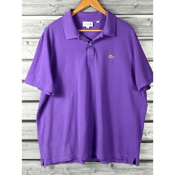 Lacoste Other - Lacoste Polo Shirt Mens 3XL/XXL Purple Solid  Gator Short Sleeve